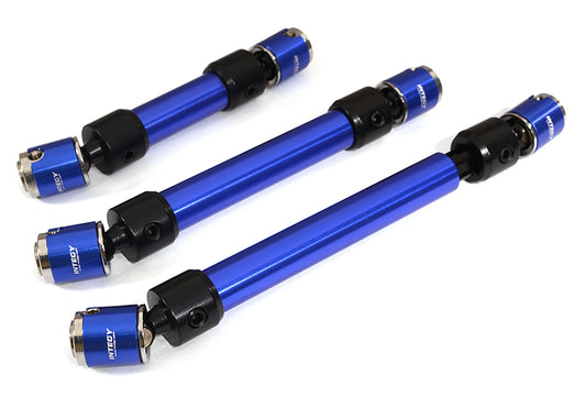 Blue Machined Alloy Center Drive Shaft Set for Axial SCX10 II 6X6 - 3 Pieces