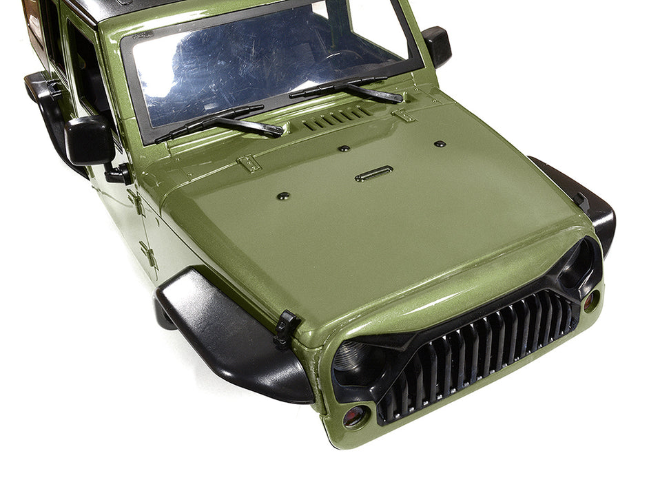 Realistic JW10-S Hard Plastic Body Kit for 1/10 Crawler WB=313mm (Matte Green)