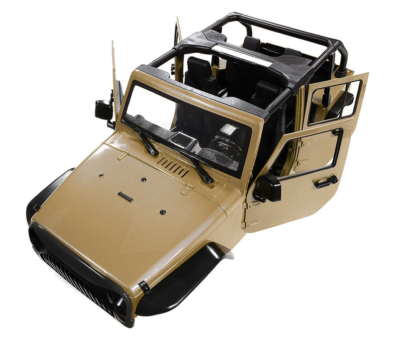 Realistic JW10-C Hard Plastic Body Kit for 1/10 Crawler WB=313mm (Matte Brown)