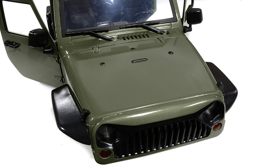 Realistic JW10-C Hard Plastic Body Kit for 1/10 Crawler WB=313mm (Matte Green)