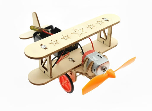 Wooden DIY Education Battery Powered Toy Plane Model