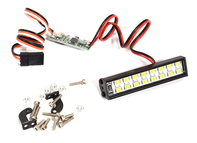 White LED Light Bar On/Off/Flash w/ 3 Modes for Traxxas, Axial & Tamiya RC 54mm