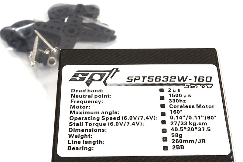 SPT5632W-160 32kg MG 40x20x40mm Digital Coreless Servo w/ Horn