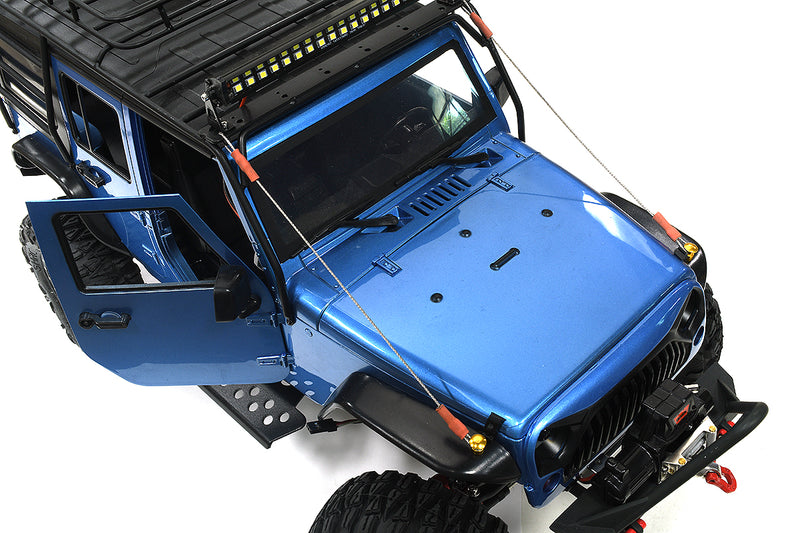 Realistic 1/10 Custom Scale Blue Crawler JW10-S+Cage 2.4GHz Radio Control RTR | Trail Racer 4WD Scale ARTR