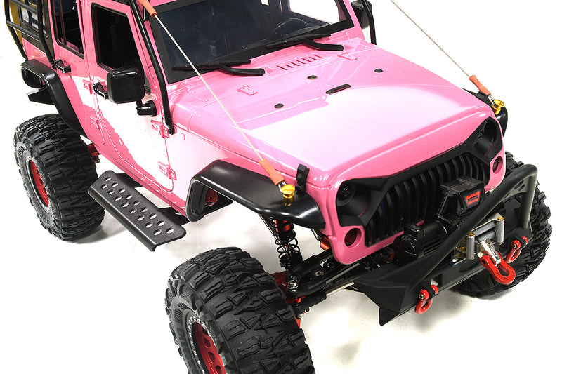 Realistic 1/10 Custom Scale Crawler JW10-S+Cage 2.4GHz Radio Control RTR - Pink | Trail Racer 4WD Scale ARTR