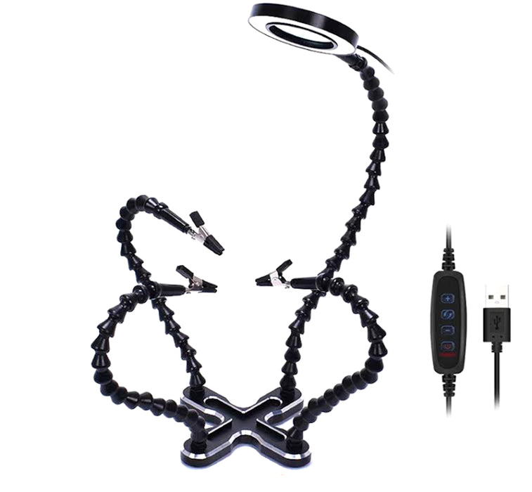 Soldering Workstation Stand w/ LED Light & Magnifying Glass