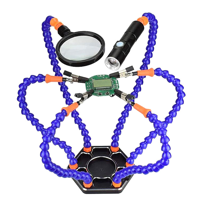 Soldering Workstation Stand w/ LED Light & Magnifying Glass