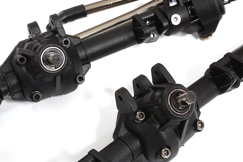 F & Reverse Rotation R Axle Assemblies for 1/10 Scale Crawler with Transfer Case
