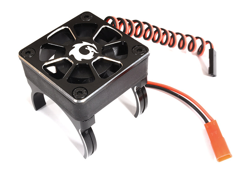 Alloy Motor Mount + 40x40mm Cooling Fan for 1/10 Scale (Motor: 36mm O.D.)