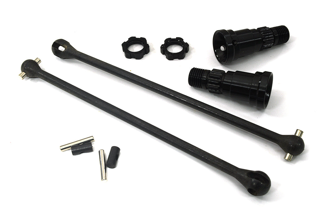 Black Universal Drive Shafts with Stub Axles Pair for Traxxas 8S X-Maxx 4X4