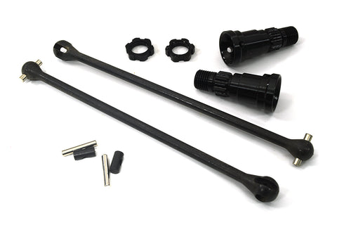 Black Universal Drive Shafts with Stub Axles Pair for Traxxas 8S X-Maxx 4X4
