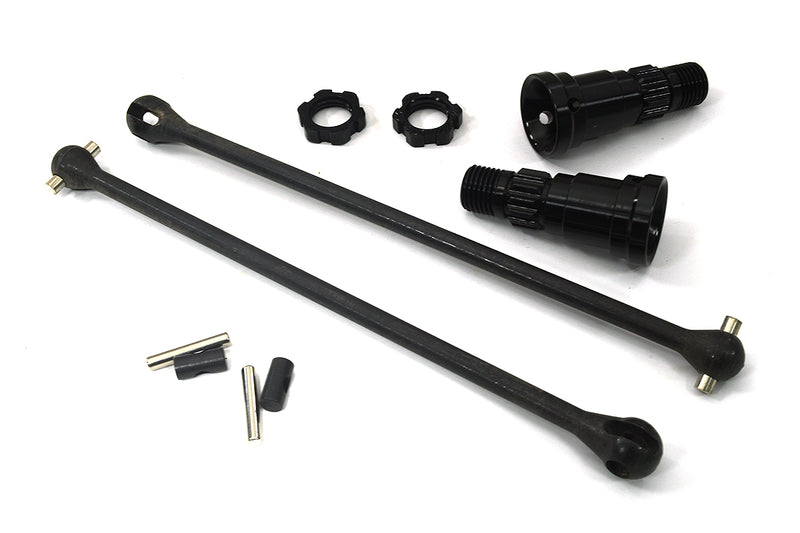 Black Universal Drive Shafts with Stub Axles Pair for Traxxas 8S X-Maxx 4X4