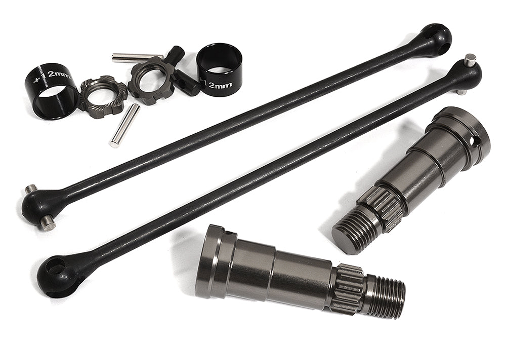 Universal Drive Shafts w/ +12mm Ext. Stub Axles (2) for Traxxas 8S X-Maxx 4X4