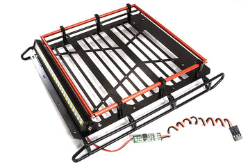 Roof Top Luggage Tray 190x175x40mm w/ LED Light Bar for Axial SCX10 II 6X6