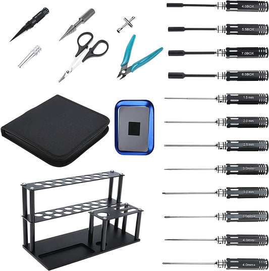 Complete 18pcs RC Tool Set w/ Carrying Bag & Tool Stand