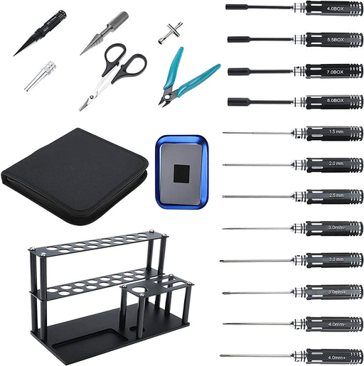 Complete 18pcs RC Tool Set w/ Carrying Bag & Tool Stand