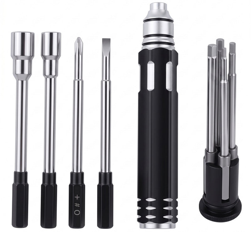 QuickPit Metric Size Allen Hex Wrench(8) (1.5, 2, 2.5 & 3mm+Phillips+Flat+Nut)