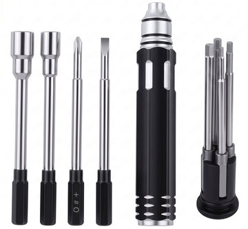QuickPit Metric Size Allen Hex Wrench(8) (1.5, 2, 2.5 & 3mm+Phillips+Flat+Nut)