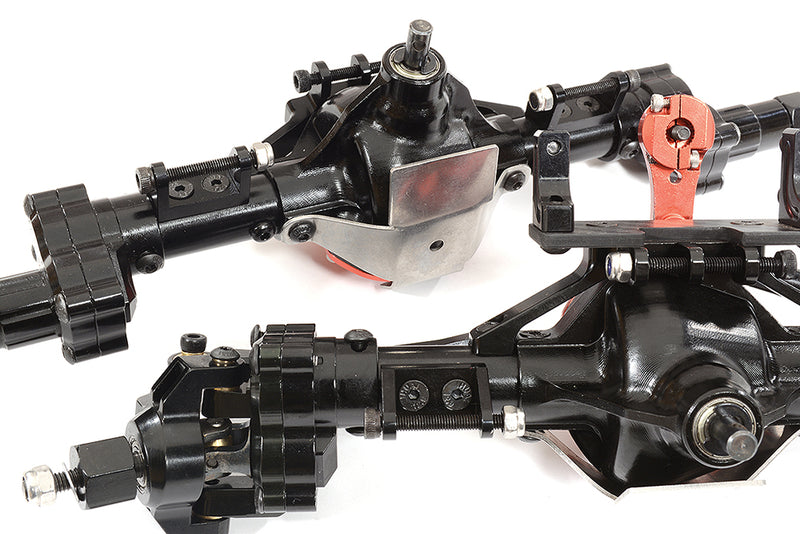 Billet Machined F & R Axle Assembly for 1/10 SCX10 Crawler w/ 4-Link Suspension | SCX10 II