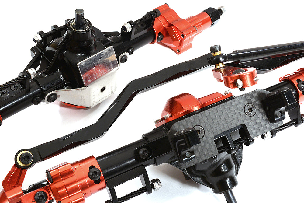 Billet Machined F & R Axle Assembly for 1/10 SCX10 Crawler w/ 4-Link Suspension