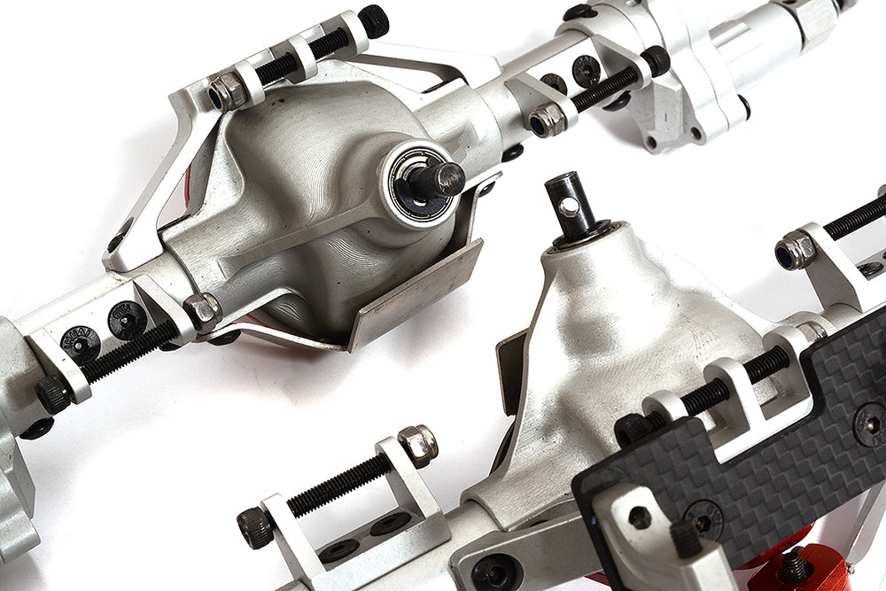 Billet Machined F & R Axle Assembly for 1/10 SCX10 Crawler w/ 4-Link Suspension