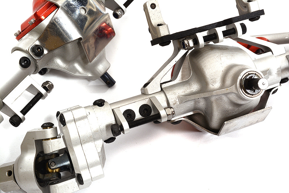 Billet Machined F & R Axle Assembly for 1/10 SCX10 Crawler w/ 4-Link Suspension