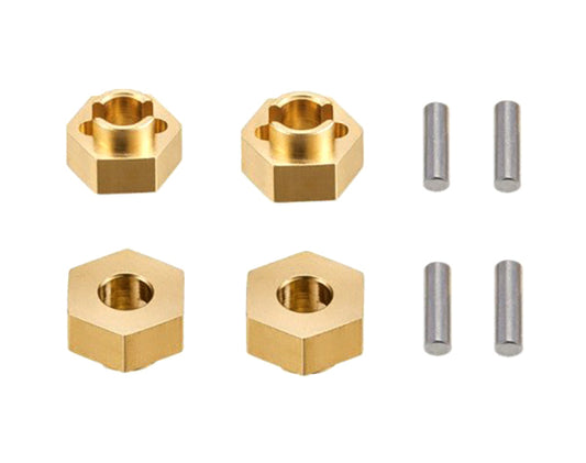 Alloy Machined Brass Wheel Hex Adapters 3mm Thick for Axial 1/24 SCX24 Crawler