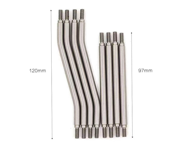 Stainless LCG 6mm Steel Linkages for Axial 1/10 Capra 1.9 234008 234009 | Capra 1.9 Unlimited Trail Buggy