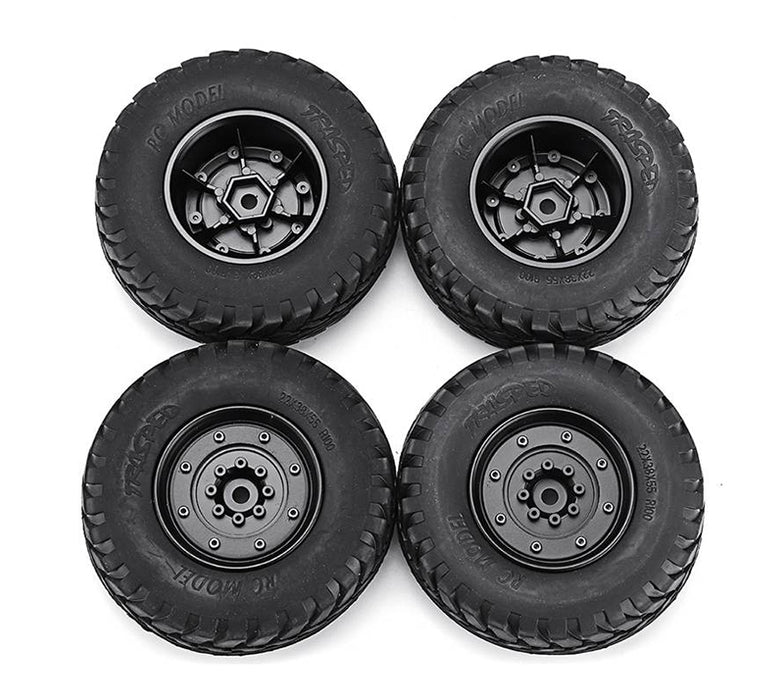 Tire & Wheel (4) Set 4ASS-PA008 for HG-P408 1/10 4X4 H1 Hummer