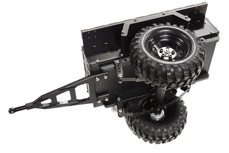 Realistic Leaf Spring 1/10 Size Utility Box Trailer for Scale Crawler Truck