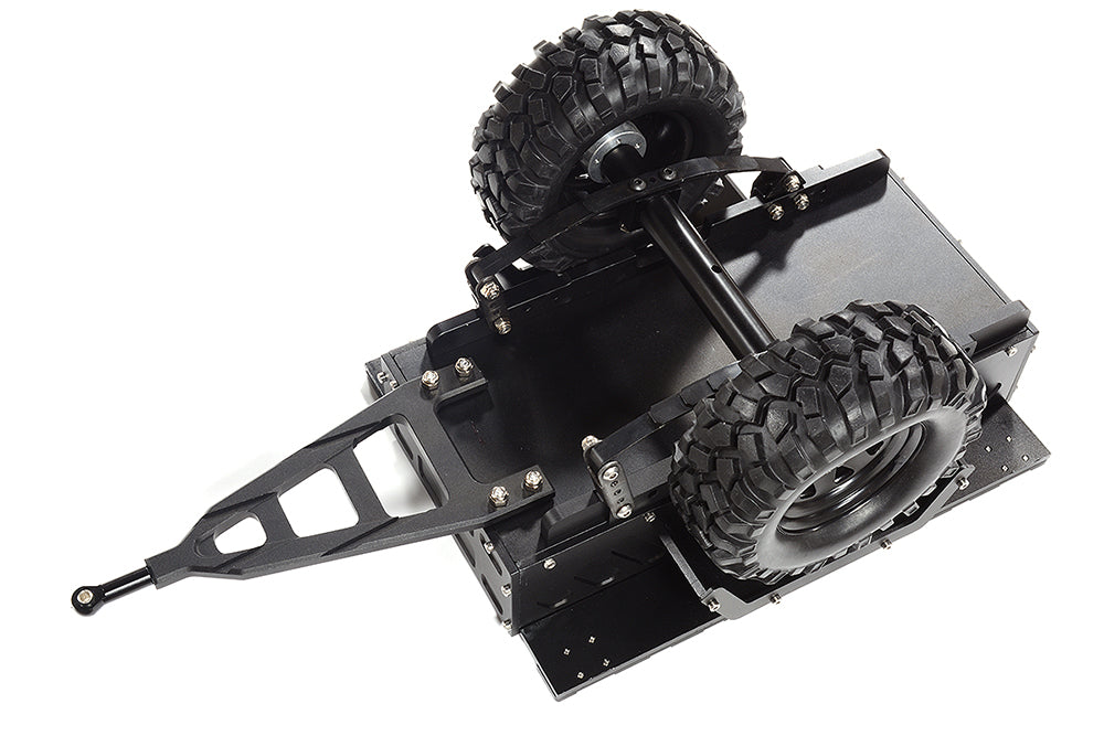 Realistic Leaf Spring 1/10 Size Utility Box Trailer for Scale Crawler Truck