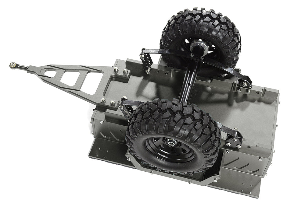 Realistic Leaf Spring 1/10 Size Utility Box Trailer for Scale Crawler Truck