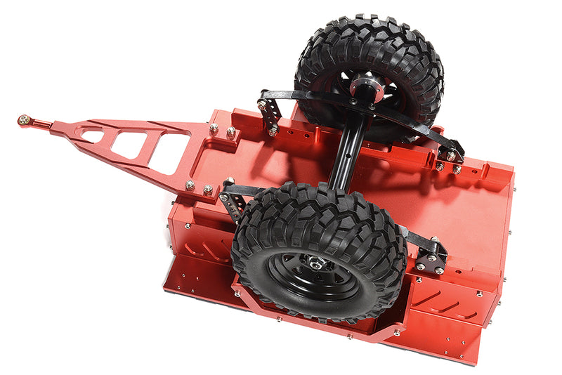 Realistic Leaf Spring 1/10 Size Utility Box Trailer for Scale Crawler Truck