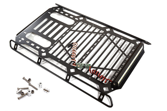 Roof Top Luggage Tray 255x172x30mm w/ LED Light Bar for Axial SCX10 III