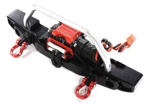 Realistic Front Bumper w/ LED & Power Winch for Axial SCX10 III Scale Crawler