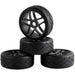 Rubber Tires, Wheels & Inserts TK08 Style w/ 17mm Hex for 1/8 Buggy Size 4pcs.