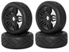 Rubber Tires, Wheels & Inserts TK01 Style w/ 17mm Hex for 1/8 Buggy Size 4pcs.