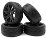 Rubber Tires, Wheels & Inserts TK10 Style w/ 17mm Hex for 1/8 Buggy Size 4pcs.