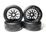 Rubber Tires, Wheels & Inserts TK12 Style w/ 17mm Hex for 1/8 Buggy Size 4pcs.