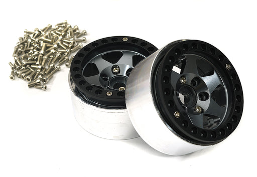 1.9 Size Billet Machined Alloy Wheel (2) for 1/10 Scale Off-Road Crawler