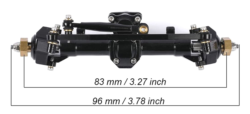 Billet Machined Alloy Complete Front Axle for Axial 1/24 SCX24 Rock Crawler