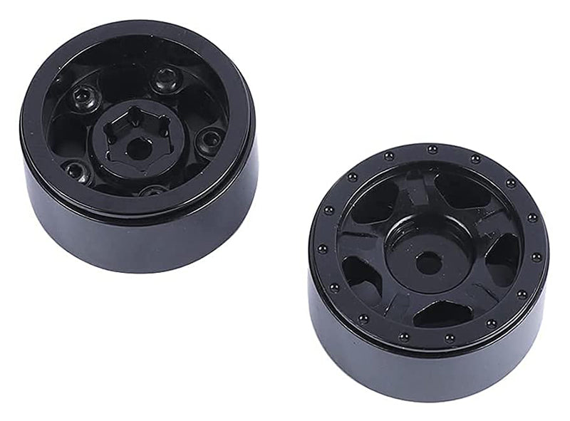 Billet Machined Alloy Wheels (2) for Axial 1/24 SCX24 Rock Crawler