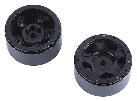 Billet Machined Alloy Wheels (2) for Axial 1/24 SCX24 Rock Crawler