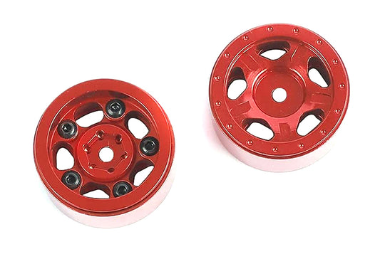 Billet Machined Alloy Wheels (2) for Axial 1/24 SCX24 Rock Crawler