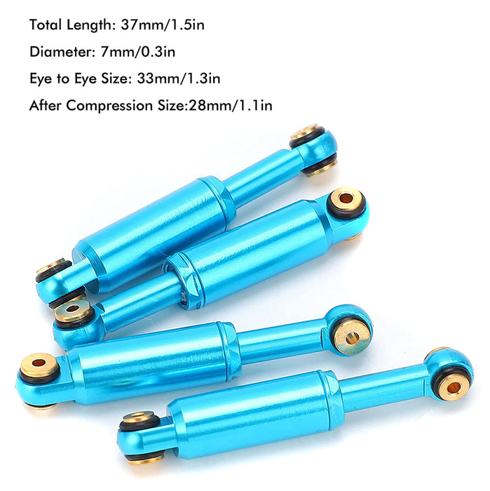 Billet Machined Alloy Shocks (4) for Axial 1/24 SCX24 Rock Crawler