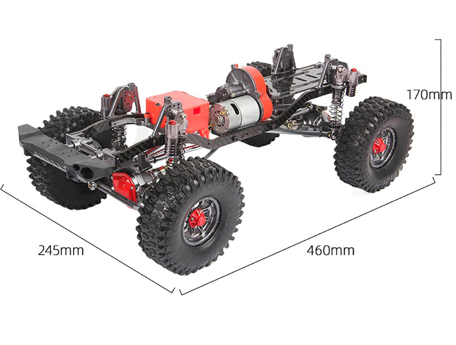 Billet Machined 1/10 Scale 4WD Off-Road Trail Roller RC Crawler Kit