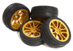 10 Spoke Complete Wheel & Tire Set (4) for 1/10 Touring Car