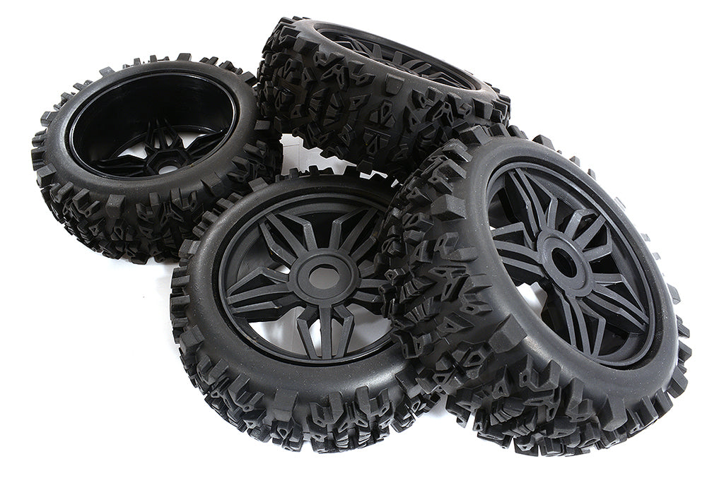 Tires, Wheels & Inserts TK19 Style w/ 17mm Hex for 1/8 Size 4pcs OD=122mm