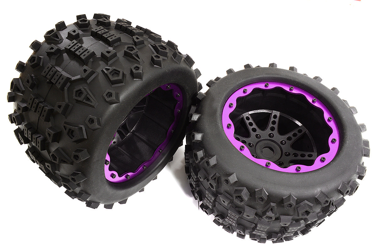 Tires, Wheels & Inserts TK41 w/17mm Hex for 1/8 Monster Truck Size 2pcs OD=155mm