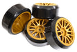 14 Spoke Complete Wheel & Tire Set (4) for Drift Racing (O.D.=62mm)